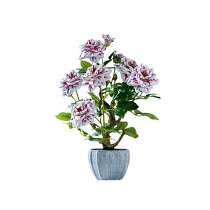 Plantes artificielles en pot, fausses roses, jasmin, anthurium blanc, bonsaï, verdure décorative, fleurs pour la maison, le bureau, la table - Product Image 6