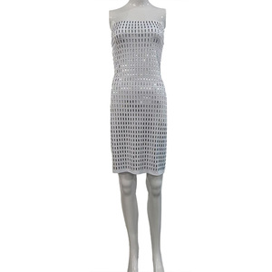 Vendita calda <span class=keywords><strong>abito</strong></span> di strass di moda Top tubo da donna Sexy tinta unita festa sera gonna Hip donna - Product Image 6
