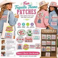 Patch brodé thermocollant ou à coudre, motif rétro amusant avec citation et slogan sur le thème de la tequila et du cowboy western, cadeau fantaisie pour femme, vente en gros