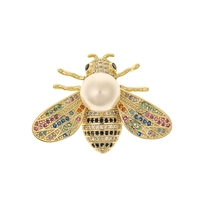Bijoux pour femmes en zircon plaqué or 18 carats série insectes abeilles scorpions pendentif pour femmes
