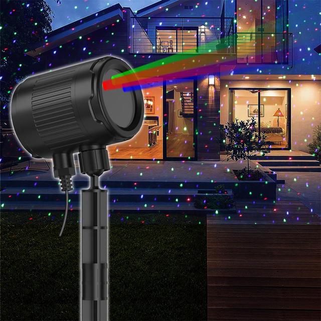 Christmas Projector Lights Outdoor, 3 Color Firefly Light Show, IP44 Waterproof Light Projector Outdoor with Remote Control