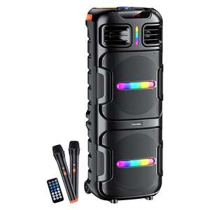 Kakusiga ลำโพงคาราโอเกะแบบพกพาลำโพงไร้สายมาใหม่พร้อมไมโครโฟนคู่ลำโพงไร้สาย BT 5.2 - Product Image 1