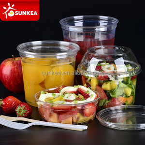 Vegetales ensalada <span class=keywords><strong>de</strong></span> frutas base redonda PET recipiente <span class=keywords><strong>de</strong></span> plástico con tapa - Product Image 2