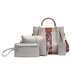 Оптовая продажа, роскошные съемные сумки через плечо, комплект из 4 женских сумок