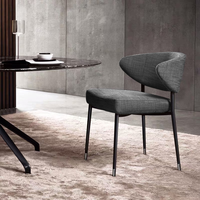 Chaise de loisirs en tissu de luxe léger, chaise de salle à manger moderne, style minimaliste en fer forgé, mobilier de maison de style italien
