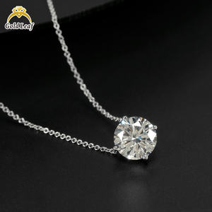 Collar con Colgante de Diamante CVD Cultivado en Laboratorio Goldleaf, Certificado IGI, Corte Brillante, 1/2/3 Quilates, Oro Blanco de 10k/14k/18k para Mujer - Product Image 1