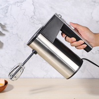 Mixeur Électrique Portable 200W avec Moteur en Cuivre de Qualité Alimentaire, 5 Vitesses, Boîtier ABS, Fouet et Crochet Pétrisseur en Acier Inoxydable pour Pâtisserie