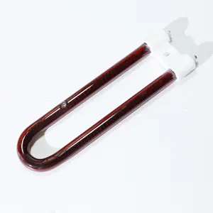 Ruby red pipe carbon fiber quartz infrared u- shaped heater lamp