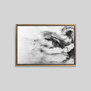 Abstract Gray Smoke Printed <b>Canvas</b>: Modern Minimalist Wall Art,GOLD <b>FRAMED</b> <b>CANVAS</b> - Product Image 2