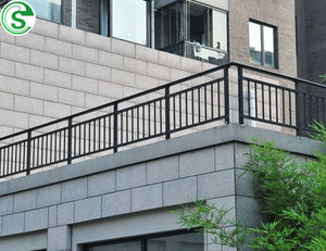 Xác minh nhà máy thiết kế đơn giản thép ban công hàng rào lan can hàng rào an toàn rèn sắt cầu thang lan can cho biệt thự khách sạn bệnh viện - Product Image 3