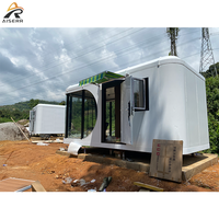 Maison capsule spatiale pour le camping en plein air, écologique, imperméable, en acier, cabane mobile préfabriquée, petite maison mobile, villa modulaire de luxe