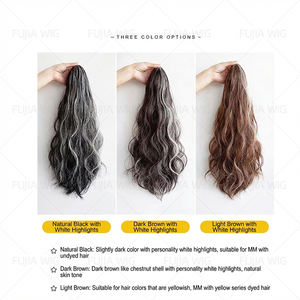 Fujia Coloré Bouclés <span class=keywords><strong>Queue</strong></span> <span class=keywords><strong>De</strong></span> <span class=keywords><strong>Cheval</strong></span> Multi Couleur Dégradé Griffe Clip QueueLongue Bouclée Grande Vague Perruque <span class=keywords><strong>Queue</strong></span> <span class=keywords><strong>De</strong></span> <span class=keywords><strong>Cheval</strong></span> - Product Image 4