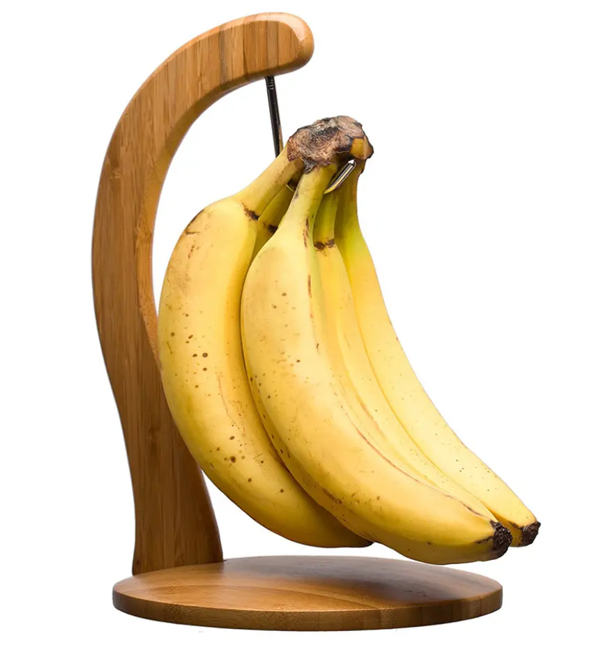 ชั้นวางกล้วยที่เก็บของผู้ถือองุ่นผู้จัดแสดงผลไม้ที่วางกล้วยไม้ไผ่พร้อมตะขอสแตนเลส