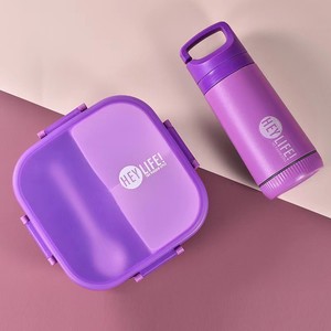 Boîte repas chauffable au micro-ondes 2026, boîte à lunch étudiante, ensemble tasse à eau, boîte bento compartimentée scellée - Product Image 2