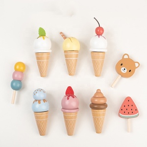 Jouets de <span class=keywords><strong>magasin</strong></span> de vente de crème glacée CPC CE <span class=keywords><strong>en</strong></span> <span class=keywords><strong>bois</strong></span>, éducatifs pour les jeunes enfants, thé de l'après-midi, cuisine simulée, stand de crème glacée, support de sucettes glacées - Product Image 2