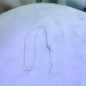 Collier de perles d'eau douce naturelles Zhuji 5-8 mm rondes, presque parfaites, en argent pur, double perle, simple, blanc - Product Image 4