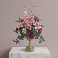 Centre de table de mariage moderne personnalisé en soie artificielle faite à la main, rose artificielle hautement réaliste pour réception, fête, événement, décoration intérieure