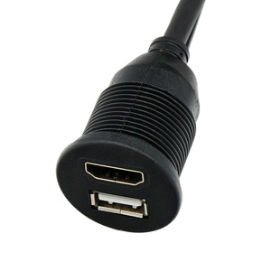 Car Dual Port <b>USB</b> And <b>HDMI</b> Extension Cable For Dashboard Modification Waterproof High Definition - Product Image 2