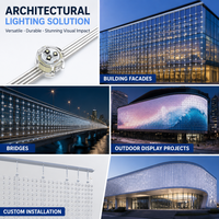 Rideau lumineux à pixels LED RVB haute densité, 400 points, pas de 50 mm, DMX512, IP67, pour éclairage extérieur de façade de bâtiment