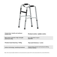 Déambulateur pliable à quatre pieds en alliage d'aluminium, canne à quatre points pour personnes âgées et personnes handicapées, classe II
