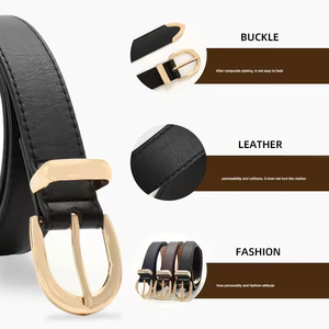 Novos Cintos Minimalistas e Versáteis para Mulheres, Vendas Diretas de Fábrica, Acessórios de Cinto, Fivela de Liga, Material PU, Cinto Personalizado - Product Image 5