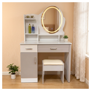 Modern Standing Makeup <b>Vanity</b> <b>Table</b> with Storage Desk Durable & Eco-Friendly for Bedroom Furniture - Product Image 2