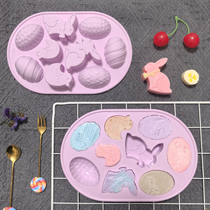 Moule en silicone 9 cavités pour Pâques, en forme <span class=keywords><strong>de</strong></span> lapin et d'œuf, pour <span class=keywords><strong>chocolat</strong></span>, gâteau, bonbons, bougies, savons, décoration <span class=keywords><strong>de</strong></span> fêtes, outils <span class=keywords><strong>de</strong></span> pâtisserie faits <span class=keywords><strong>maison</strong></span> - Product Image 6