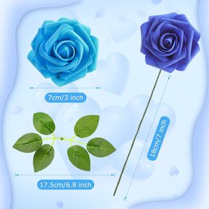 Fleur décorative de mariage 6-7cm, plusieurs couleurs, tête de rose artificielle en mousse - Product Image 4
