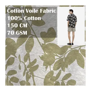 Tela estampada de popelina de Jersey de gasa de algodón 100% para falda de camisa de vestir de tela sin MOQ impresión personalizada