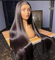 Perruque Lace Front Wig brésilienne naturelle, cheveux lisses, 13x4, 26 28 pouces, pour femmes africaines