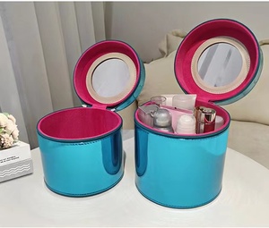 Bolsas de Maquillaje de Lujo con Logotipo Personalizado, Color Metálico, con Espejo de Maquillaje, Bolsa con Cremallera para Cosméticos de Doble Capa, Bolsas de Viaje para Artículos de Tocador - Product Image 5