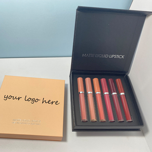 Kits de maquillage pour les lèvres, 6 pièces, cosmétiques, étiquette privée personnalisée, kits de rouge à lèvres liquide mat, vegan - Product Image 1