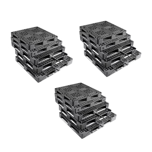 Palettes en plastique industrielles Premium HT-073 avec poignée antidérapante, finition de haute qualité, 130x110x15cm, capacité de charge statique de 13 227 lb - Product Image 1
