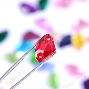 Strass à coudre Oleeya en verre, forme hache, colorés, à dos plat, 9*14mm, en vrac, excellente qualité, direct usine - Product Image 6