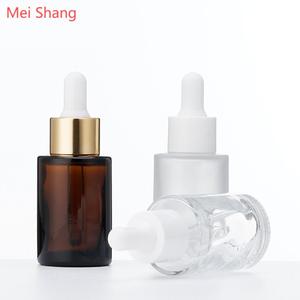 ขวดแก้วใสสีขาวอำพันพรีเมียมขนาด 50 มล. พร้อมหลอดหยดพิมพ์ลายสำหรับน้ำมันหอมระเหย ขายดี - Product Image 1