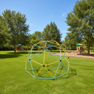 Structure de jeu géométrique en dôme de 3 mètres pour enfants de 3 à 10 ans, équipement de fitness extérieur facile à assembler, en aluminium. - Product Image 2