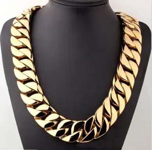 Collar Masculino de Lujo de 32 mm, Grueso, Negro, de Acero Inoxidable 316L, Cadena Cubana Miami, Gargantilla Masculina Resistente - Product Image 1