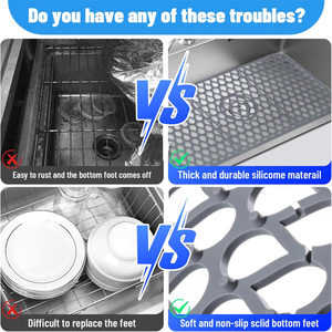 New Large Thickened Anti slip and Heat-insulating Silicone Drainage <b>Mat</b>, Foldable Drainage <b>Mat</b> for Kitchen Countertop <b>Sink</b> - Product Image 4