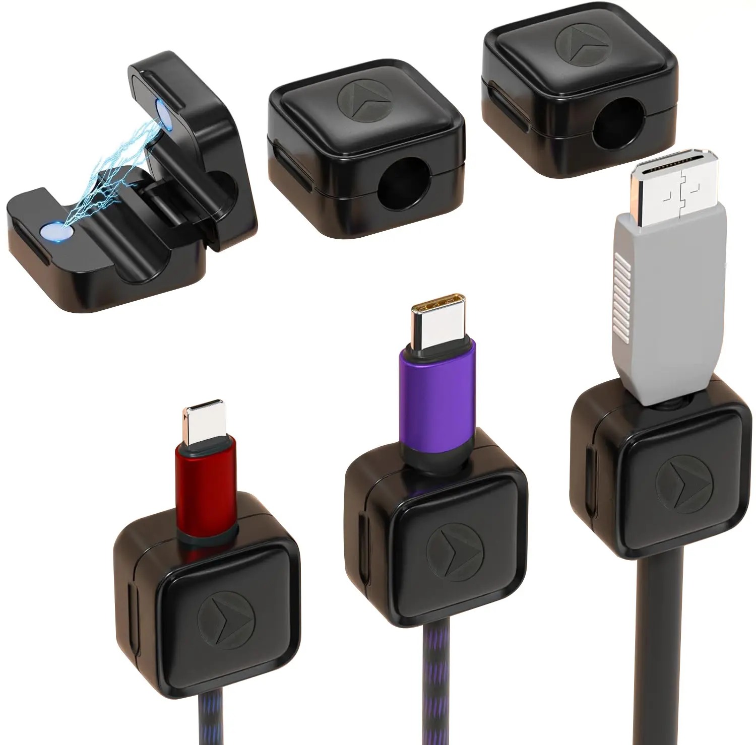 Support organisateur de câble USB magnétique pour cacher le câble de charge du téléphone Support de chargeur de fil adhésif fort