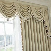Rideau en crêpe de style européen couleur crème, rideau/drapé/panneau pour chambre à coucher et salon, fourni par l'usine