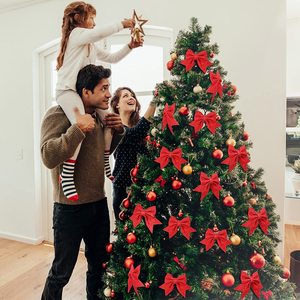15-40cm Grands Arcs Or Rouge <span class=keywords><strong>Perle</strong></span> Coton <span class=keywords><strong>Arbre</strong></span> De Noël Ornements Pendentifs Arcs Noeuds De Noël Arcs De Noël Décorations Cadeaux - Product Image 2
