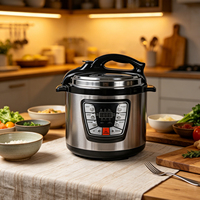 Panci Presto Listrik Multifungsi 10-in-1 Baja Anti Karat 6L Kontrol Digital AS untuk Rumah Tangga Berbahan Aluminium