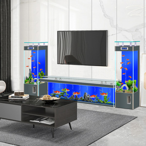Mobili di lusso per la casa rettangolo di vetro acquario e TV Cabinet per soggiorno ecologico acquario - Product Image 5