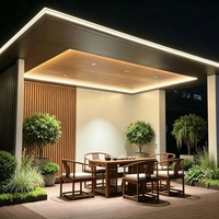 Pavillon de jardin en aluminium à installation fixe sur pieds, haute stabilité, inspiré de la nature, luxe moderne