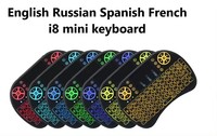 Vente en gros Clavier i8 2.4G Clavier rétroéclairé sans fil Air Fly Mouse Télécommande avec pour Smart TV Box