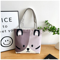 Nouveauté Sac à bandoulière en toile avec motif d'animaux mignons de dessin animé pour tous les jours