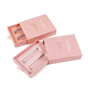 special gift custom printed lip gloss boxes drawer pack lipstick packaging pink wholesale lip glaze cosmetic drawer paper boxes