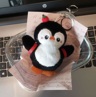 Breloque de sac à dos Pingouin bavard, petit pingouin mâle en peluche, porte-clés pour sac à dos, décoration d'appoint pour sac à dos