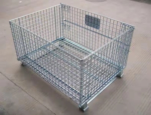 Phổ biến nhiệm vụ nặng nề kho lưu trữ lồng kim loại có thể gập lại dây thép lưới container - Product Image 6