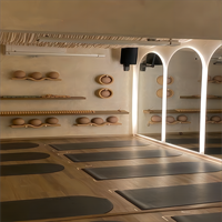 Miroir de gymnastique surdimensionné de mur de verre de corps pleine longueur sans cadre noir argenté grande taille pour l'équipement d'exercice de mur